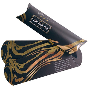 Custom Gold Foiled Lash Tool Packaging Pillow Box