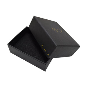 Gold Stamped Logo Black Cardboard Jewelry Box