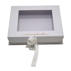 Mini Square Children's Wear Gift Box with PVC Window & Bow