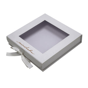 Mini Square Children's Wear Gift Box with PVC Window & Bow