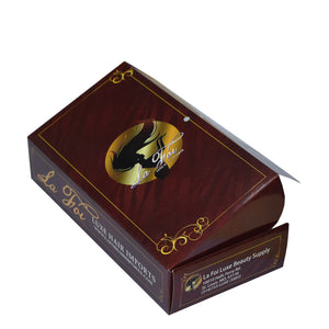 Clamshell Art Paper Luxe Hair Box with Custom Printed Shopping Bag