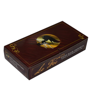 Clamshell Art Paper Luxe Hair Box with Custom Printed Shopping Bag