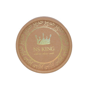 Holographic Foil Brown Kraft Round Box for Shoe Polish Cream