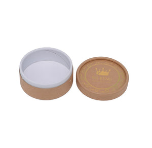 Holographic Foil Brown Kraft Round Box for Shoe Polish Cream