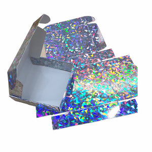 Mosaic Pattern Holographic Gift Box Reflective Silver Laser Packaging Box 40pcs/pack