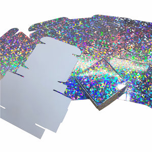 Mosaic Pattern Holographic Gift Box Reflective Silver Laser Packaging Box 40pcs/pack