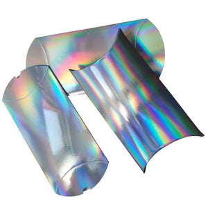 Silver Holographic Hair Extensions Pillow Box Wholesales 50pcs/pack