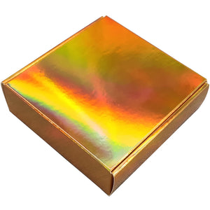 Gold Holographic Foldable Gift Box in Stock, 40pcs/pack