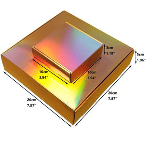 Gold Holographic Foldable Gift Box in Stock, 40pcs/pack