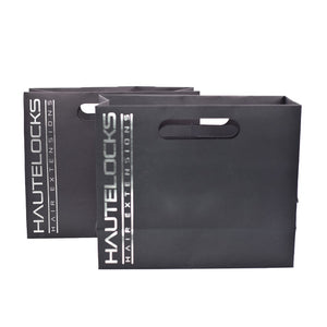 Custom Silver Foiled Hair Salon Retail Bag for Hair Bundle Packaging