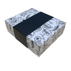 Black and White Floral Pattern Drawer Nail Polish Gift Box