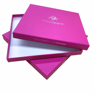 Hot Pink Silver Foiled Scarf Packaging Paper Box