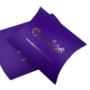 Gold Foiled Logo Hair Packaging Pillow Box