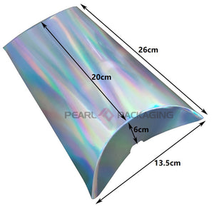 Silver Holographic Hair Extensions Pillow Box Wholesales 50pcs/pack